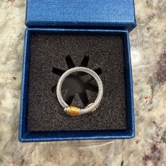 NEW Cable Twisted Open Ring Unisex Adjustable Stainless Steel with Gift … - Picture 7 of 8